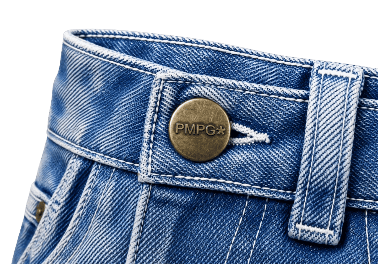 Jeansknopf mit PMPG-Logo