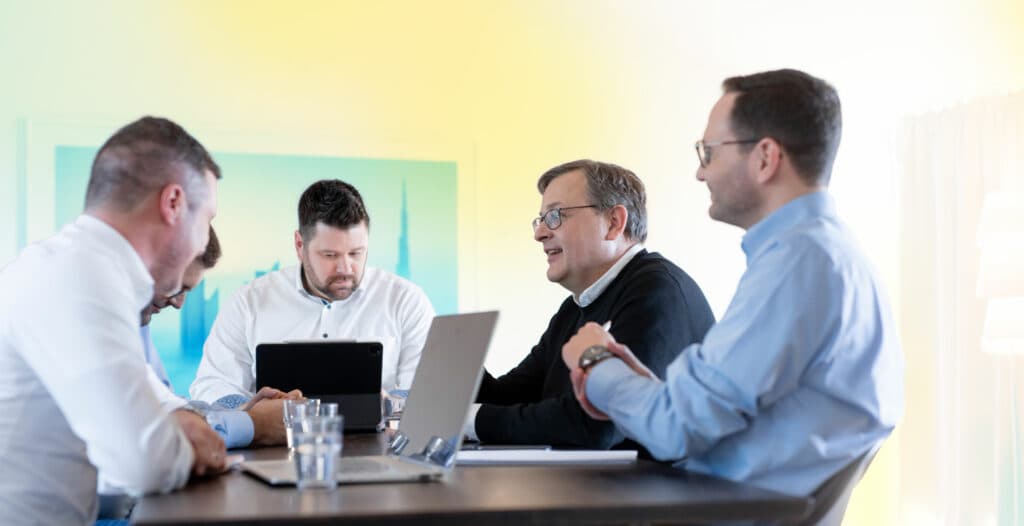 PMPG-Berater im Meeting am Standort Euskirchen